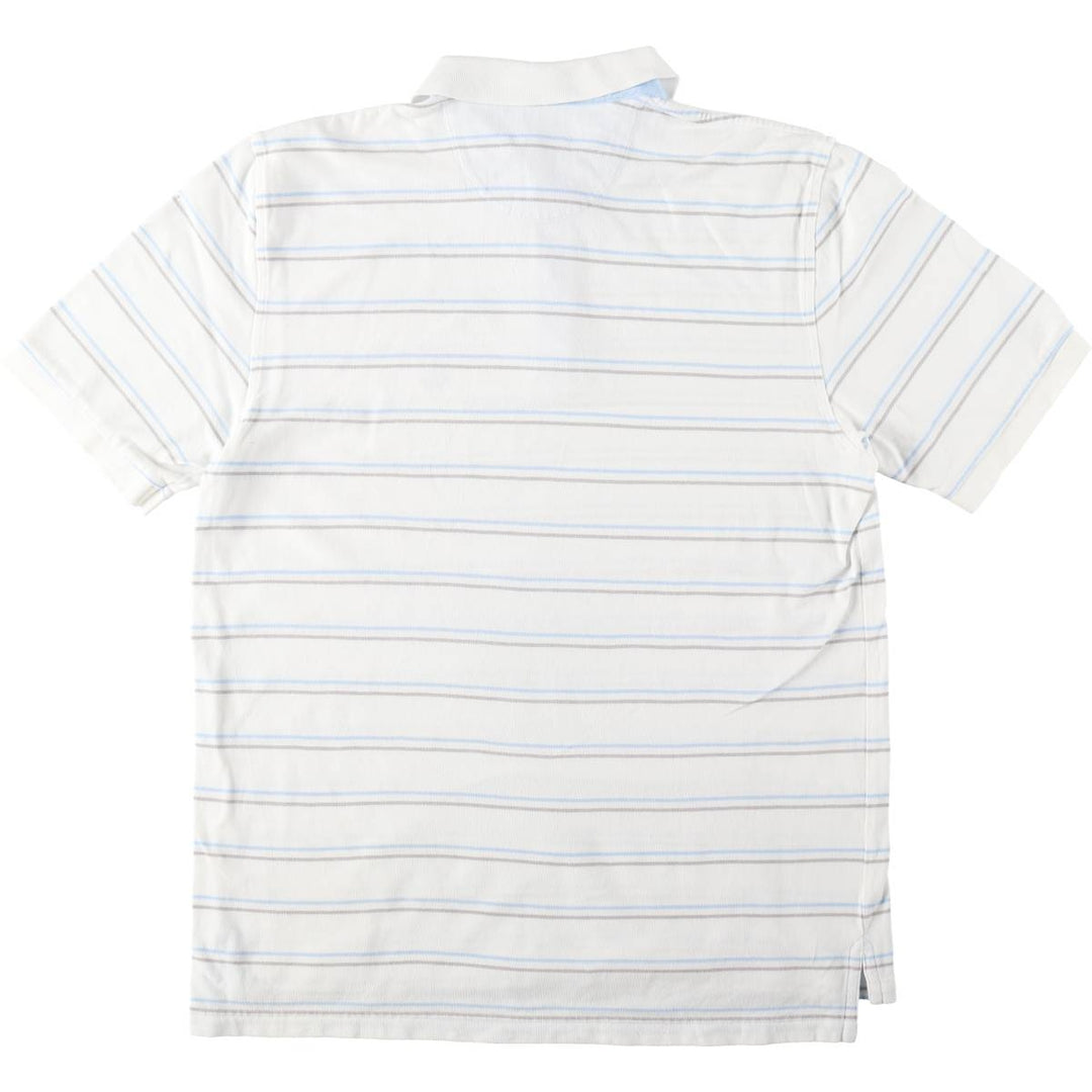 Brooks Brothers 346 Multi-Stripe Short-Sleeve Polo Shirt, Men's Size L (approx.) cotton white type Vintage Second Hand