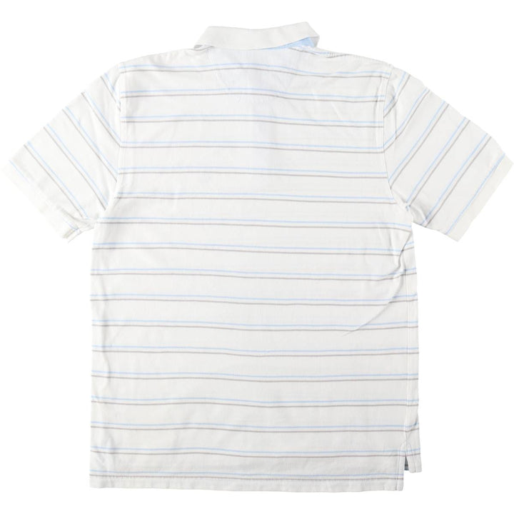 Brooks Brothers 346 Multi-Stripe Short-Sleeve Polo Shirt, Men's Size L (approx.) cotton white type Vintage Second Hand