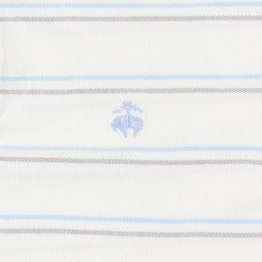 Brooks Brothers 346 Multi-Stripe Short-Sleeve Polo Shirt, Men's Size L (approx.) cotton white type Vintage Second Hand
