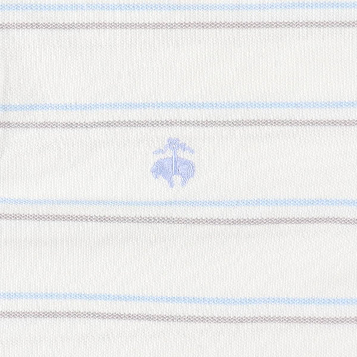 Brooks Brothers 346 Multi-Stripe Short-Sleeve Polo Shirt, Men's Size L (approx.) cotton white type Vintage Second Hand