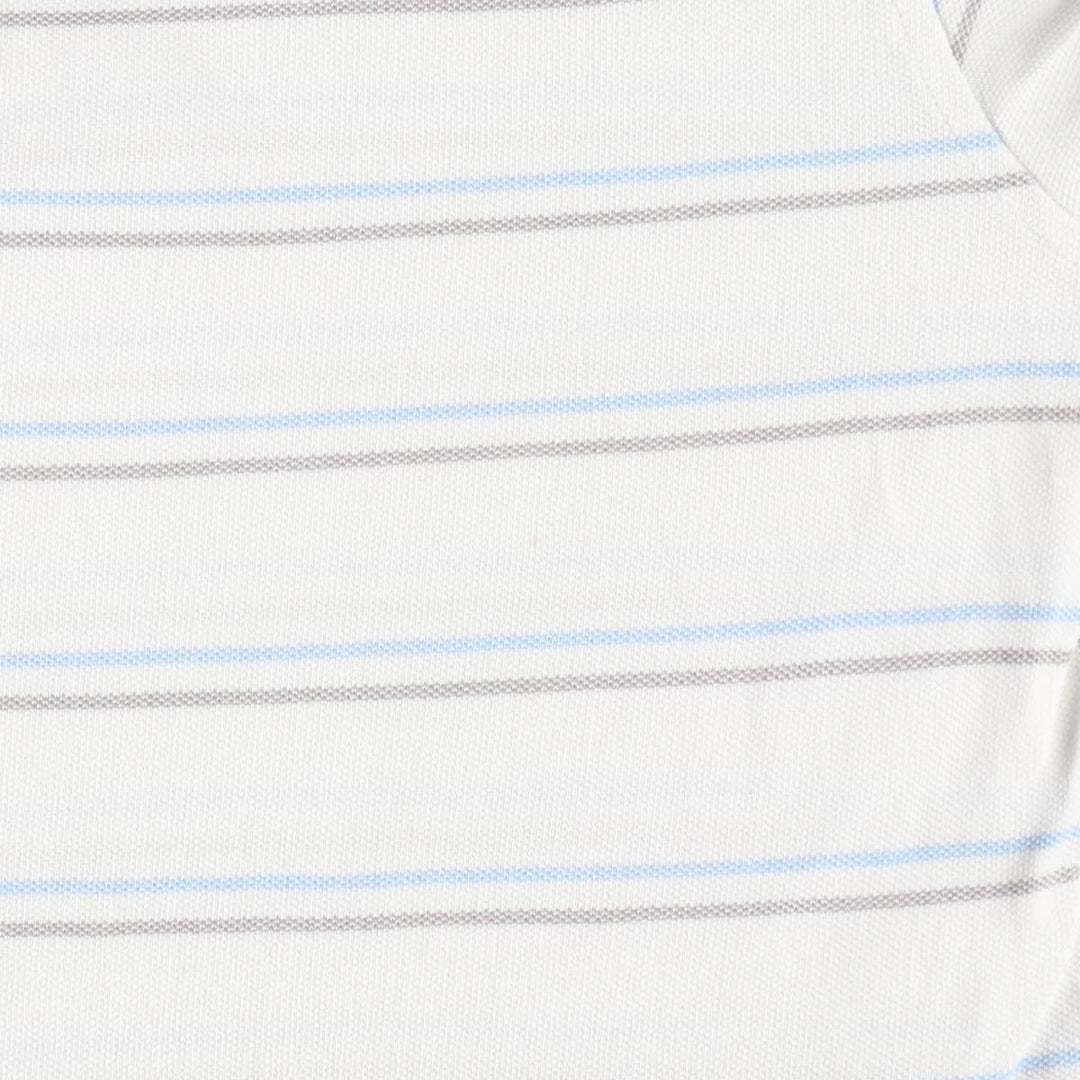 Brooks Brothers 346 Multi-Stripe Short-Sleeve Polo Shirt, Men's Size L (approx.) cotton white type Vintage Second Hand