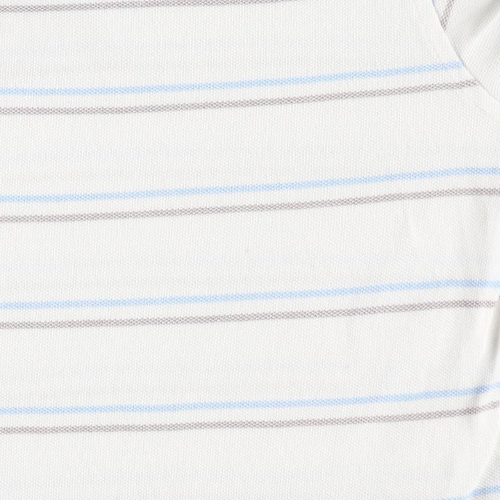 Brooks Brothers 346 Multi-Stripe Short-Sleeve Polo Shirt, Men's Size L (approx.) cotton white type Vintage Second Hand