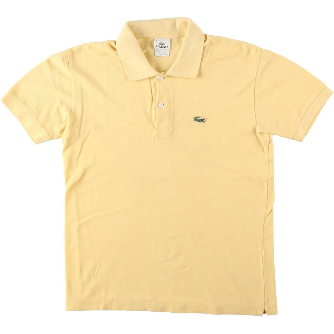 Lacoste LACOSTE French design short sleeve polo shirt size 4, men's M size cotton yellow type Vintage Second Hand