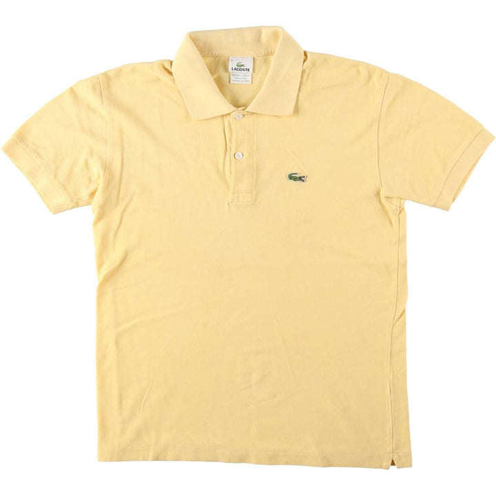 Lacoste LACOSTE French design short sleeve polo shirt size 4, men's M size cotton yellow type Vintage Second Hand