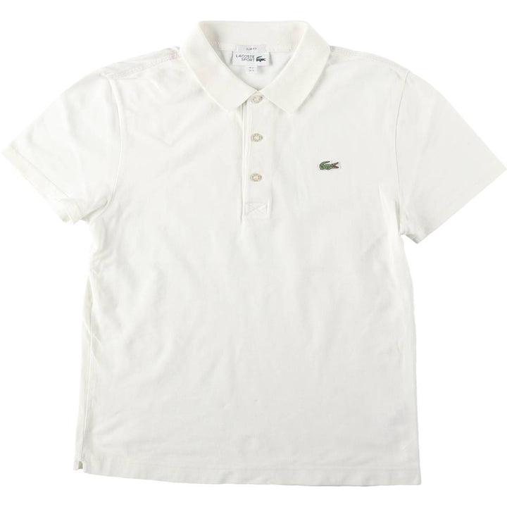 Lacoste Sport Slim Fit Short-Sleeve Polo Shirt, Size 3 (Men's Size S equivalent) cotton white type Vintage Second Hand