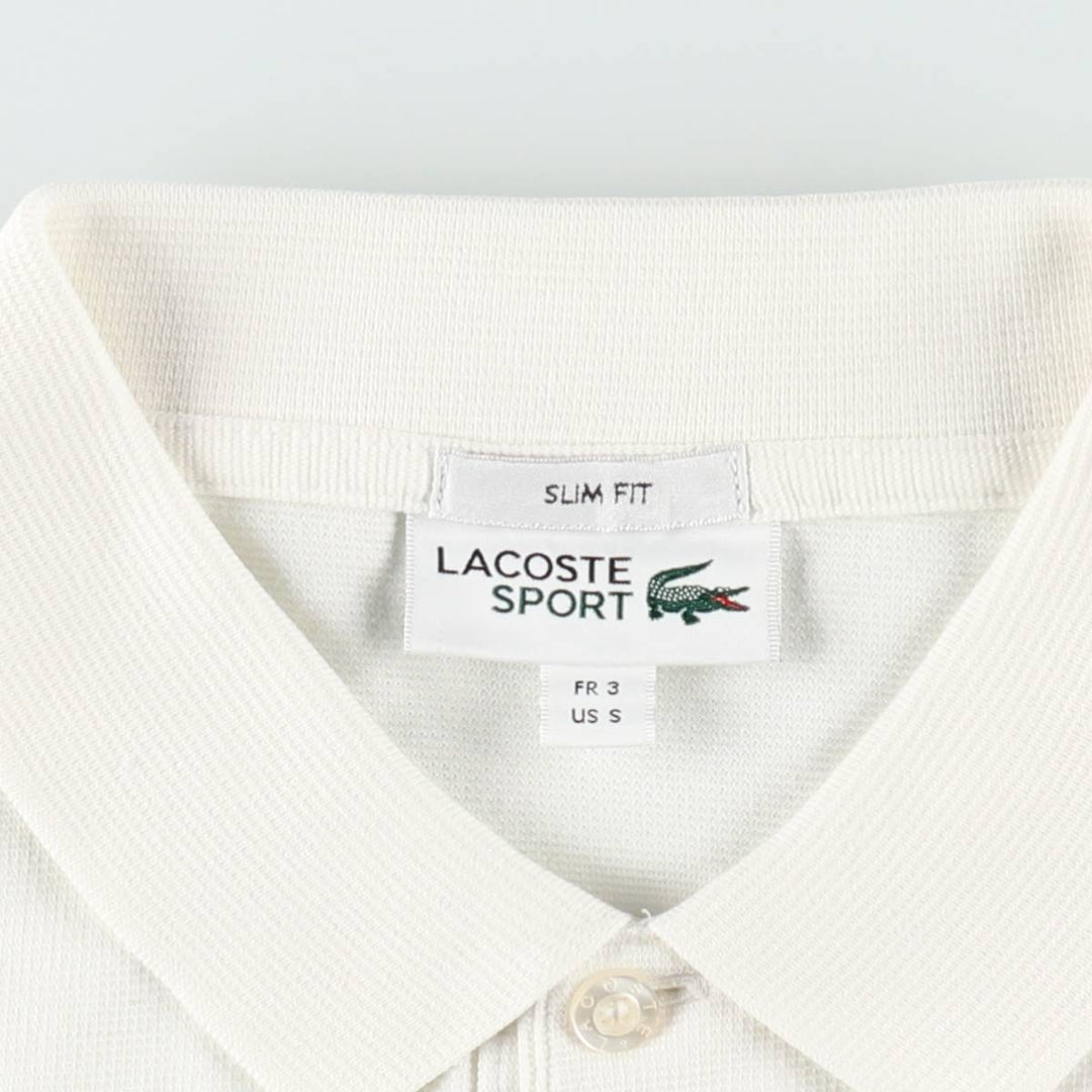 Lacoste Sport Slim Fit Short-Sleeve Polo Shirt, Size 3 (Men's Size S equivalent) cotton white type Vintage Second Hand
