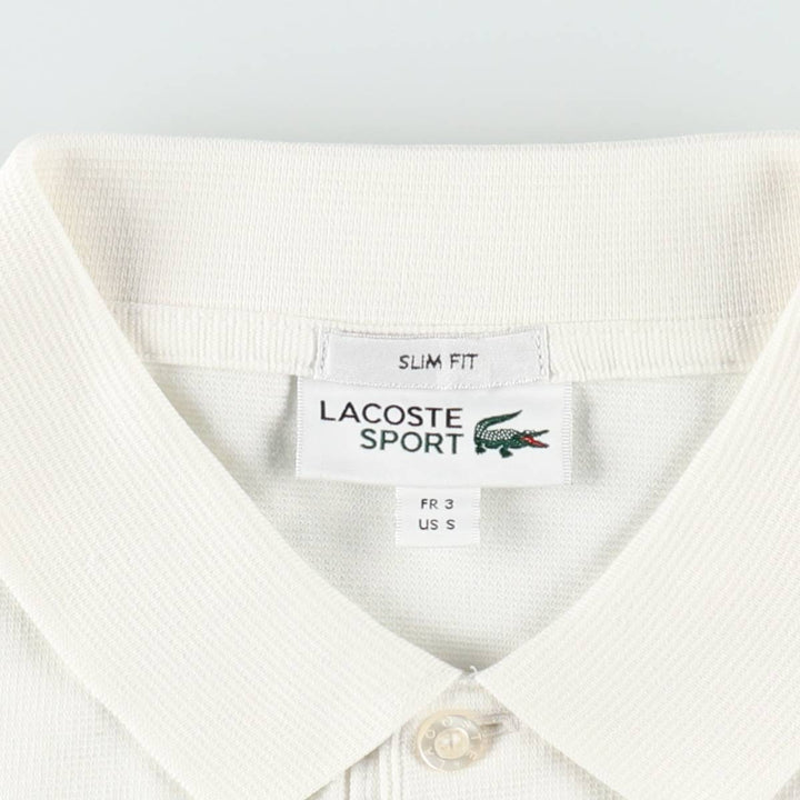 Lacoste Sport Slim Fit Short-Sleeve Polo Shirt, Size 3 (Men's Size S equivalent) cotton white type Vintage Second Hand