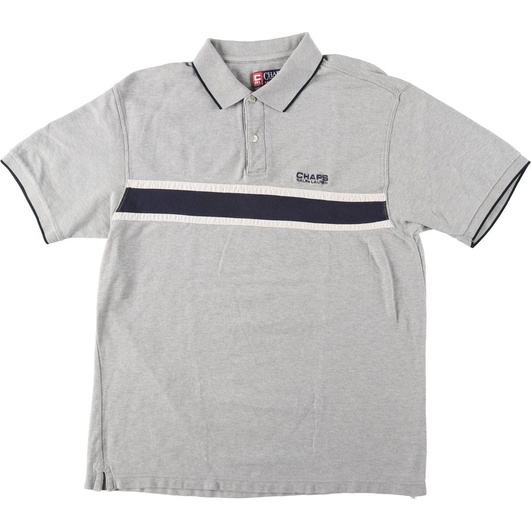 Ralph Lauren CHAPS Short-Sleeve Polo Shirt, Men's Size M (approx.) cotton gray type Vintage Second Hand