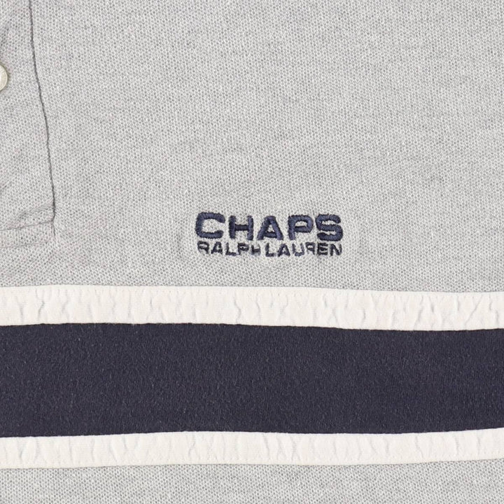 Ralph Lauren CHAPS Short-Sleeve Polo Shirt, Men's Size M (approx.) cotton gray type Vintage Second Hand