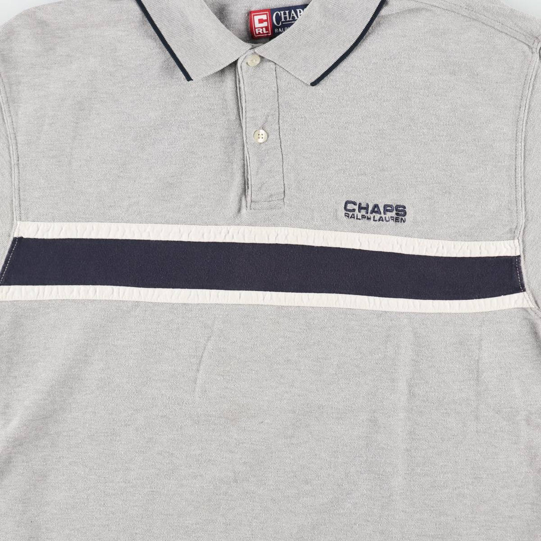 Ralph Lauren CHAPS Short-Sleeve Polo Shirt, Men's Size M (approx.) cotton gray type Vintage Second Hand