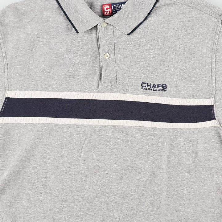 Ralph Lauren CHAPS Short-Sleeve Polo Shirt, Men's Size M (approx.) cotton gray type Vintage Second Hand