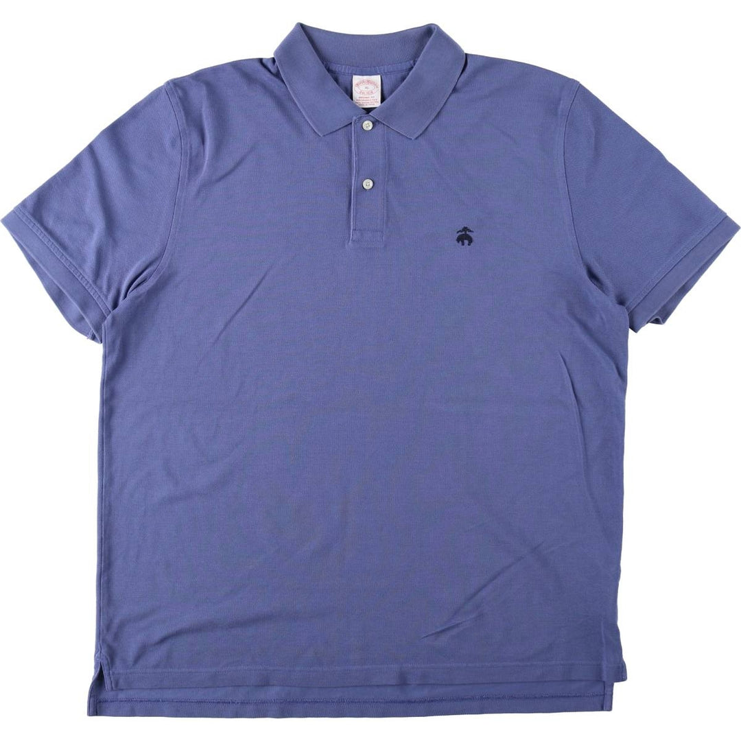 Brooks Brothers Est.1818 short sleeve polo shirt, men's size XL cotton blue type Vintage Second Hand