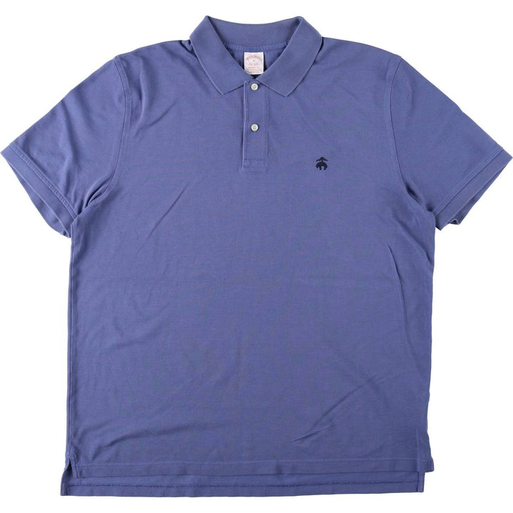 Brooks Brothers Est.1818 short sleeve polo shirt, men's size XL cotton blue type Vintage Second Hand