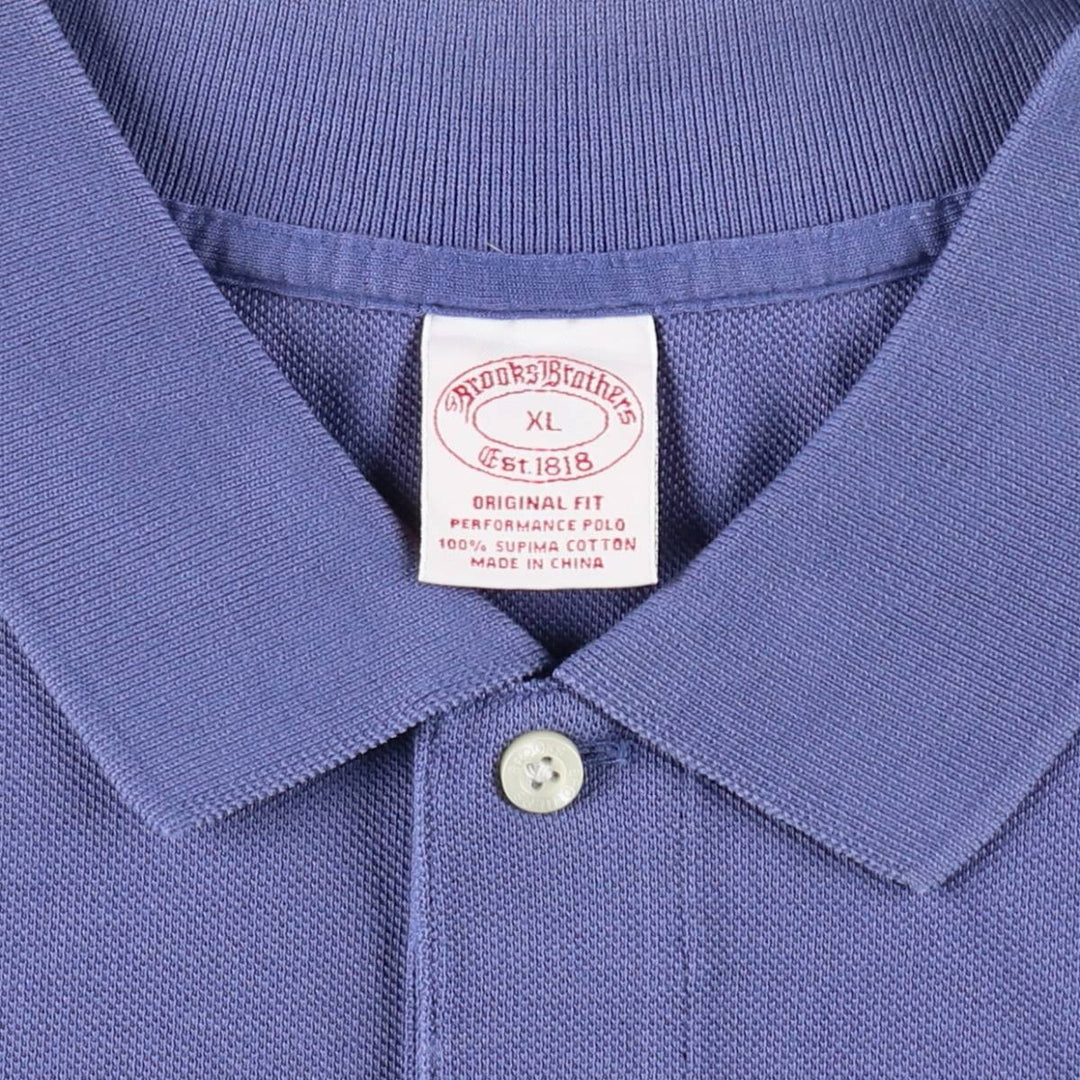 Brooks Brothers Est.1818 short sleeve polo shirt, men's size XL cotton blue type Vintage Second Hand