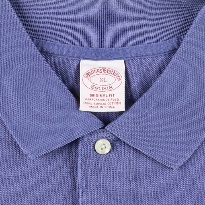 Brooks Brothers Est.1818 short sleeve polo shirt, men's size XL cotton blue type Vintage Second Hand