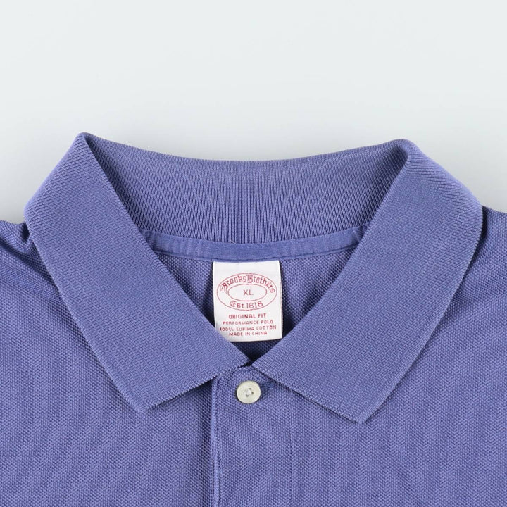 Brooks Brothers Est.1818 short sleeve polo shirt, men's size XL cotton blue type Vintage Second Hand