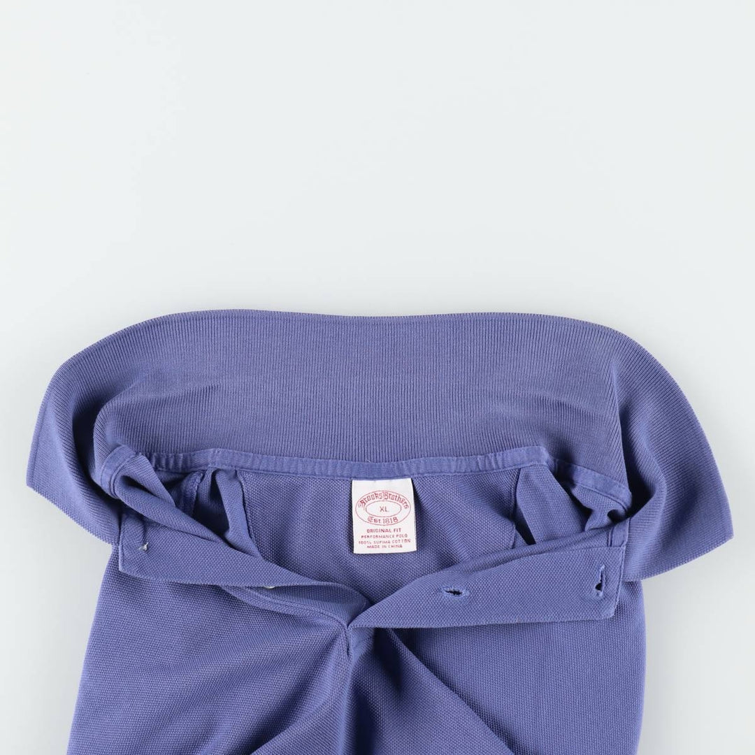Brooks Brothers Est.1818 short sleeve polo shirt, men's size XL cotton blue type Vintage Second Hand
