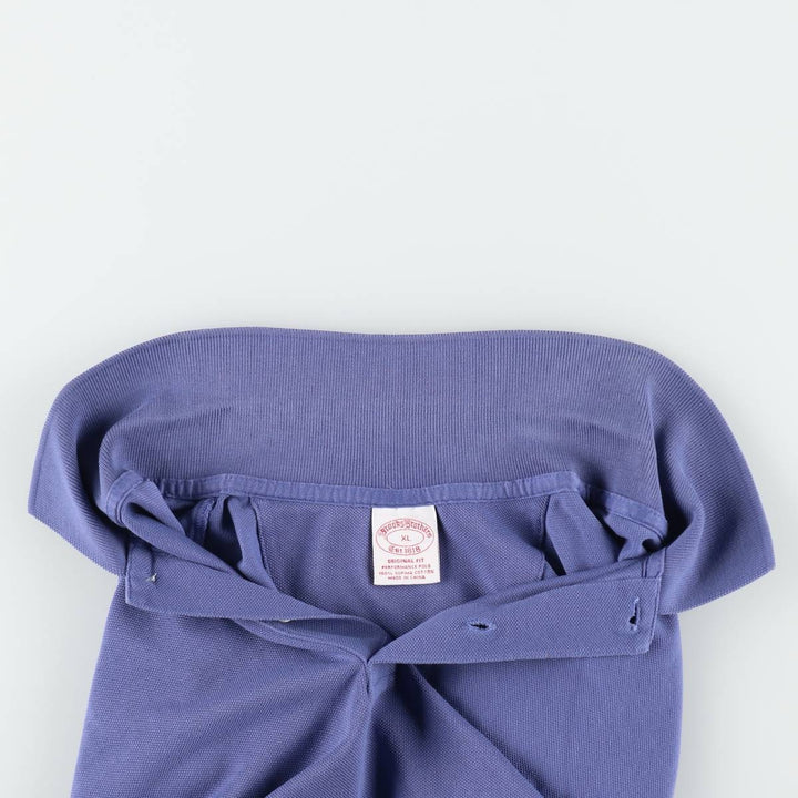 Brooks Brothers Est.1818 short sleeve polo shirt, men's size XL cotton blue type Vintage Second Hand