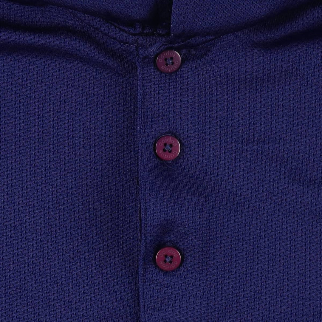 90'S Adidas short-sleeved polo shirt, men's size L equivalent, vintage. polyester navy blue type Vintage Second Hand