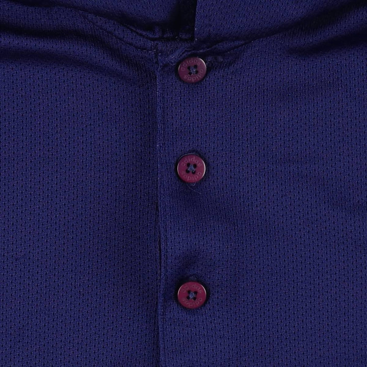 90'S Adidas short-sleeved polo shirt, men's size L equivalent, vintage. polyester navy blue type Vintage Second Hand
