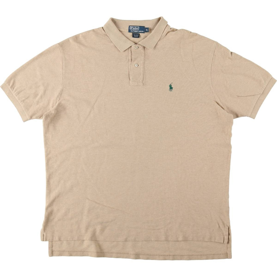 Ralph Lauren POLO by Ralph Lauren short sleeve polo shirt, men's XL size cotton Beige type Vintage Second Hand