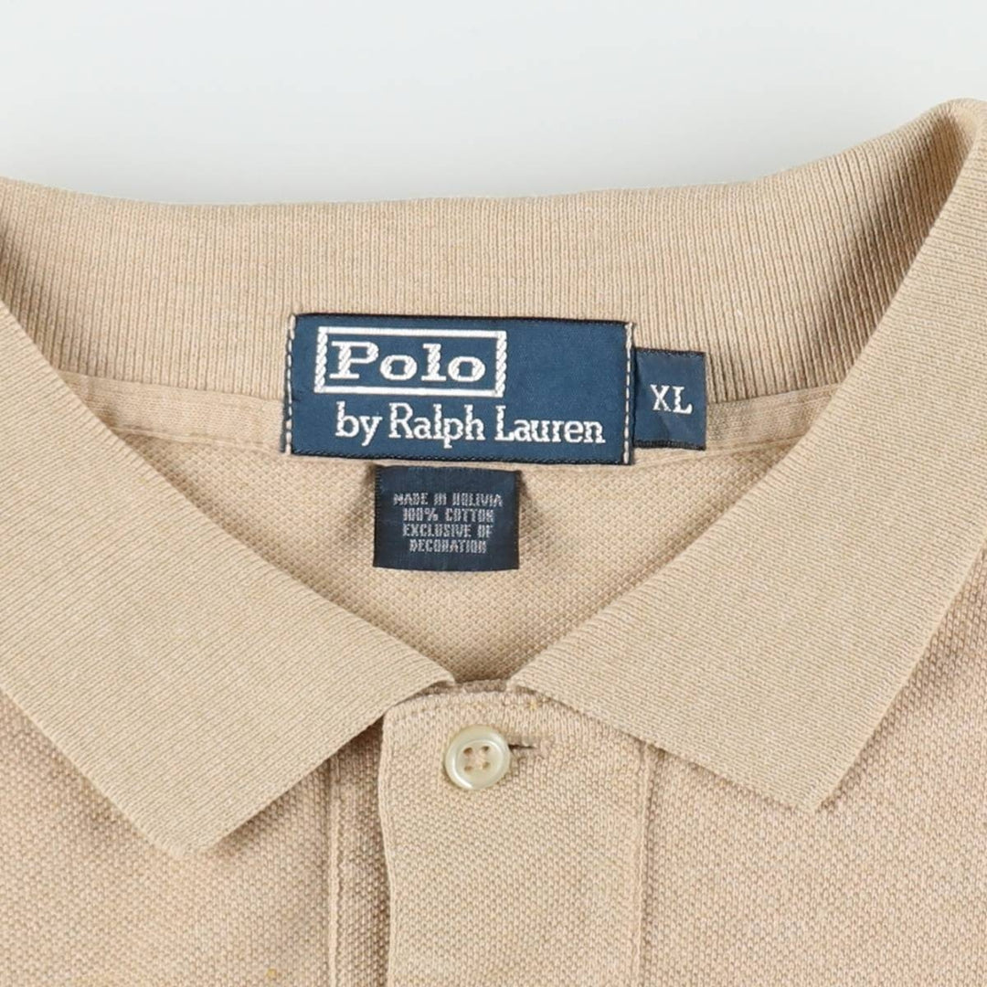 Ralph Lauren POLO by Ralph Lauren short sleeve polo shirt, men's XL size cotton Beige type Vintage Second Hand