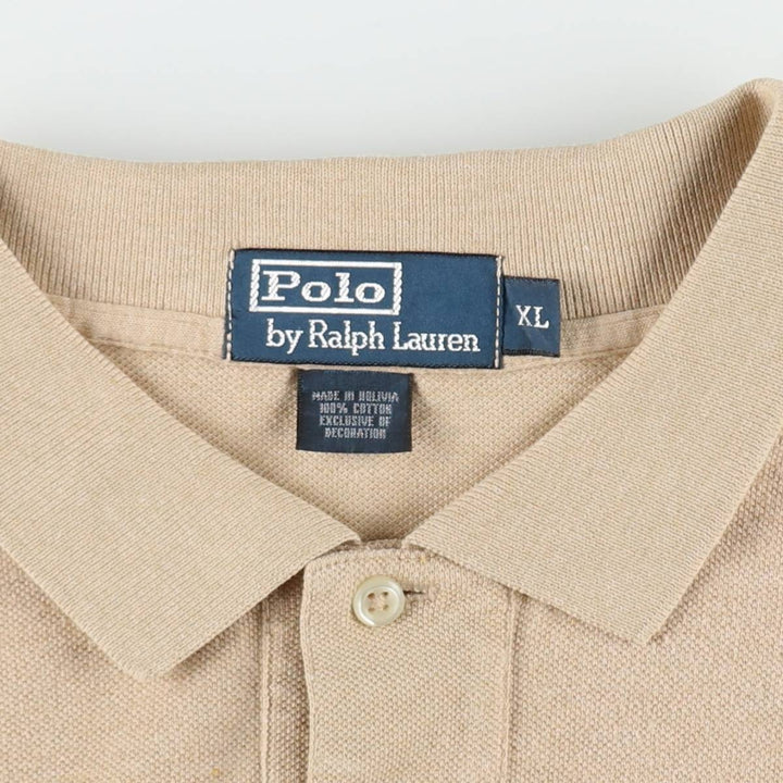 Ralph Lauren POLO by Ralph Lauren short sleeve polo shirt, men's XL size cotton Beige type Vintage Second Hand