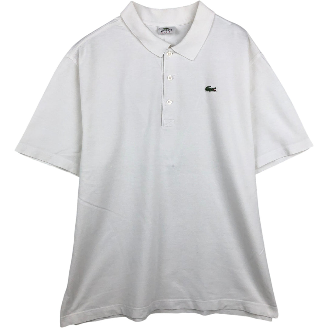 Lacoste Sport Short-Sleeve Polo Shirt, Size 7 (Men's XXL equivalent) cotton white type Vintage Second Hand