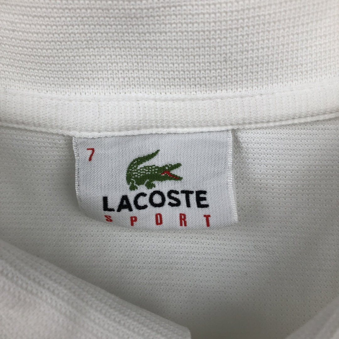 Lacoste Sport Short-Sleeve Polo Shirt, Size 7 (Men's XXL equivalent) cotton white type Vintage Second Hand
