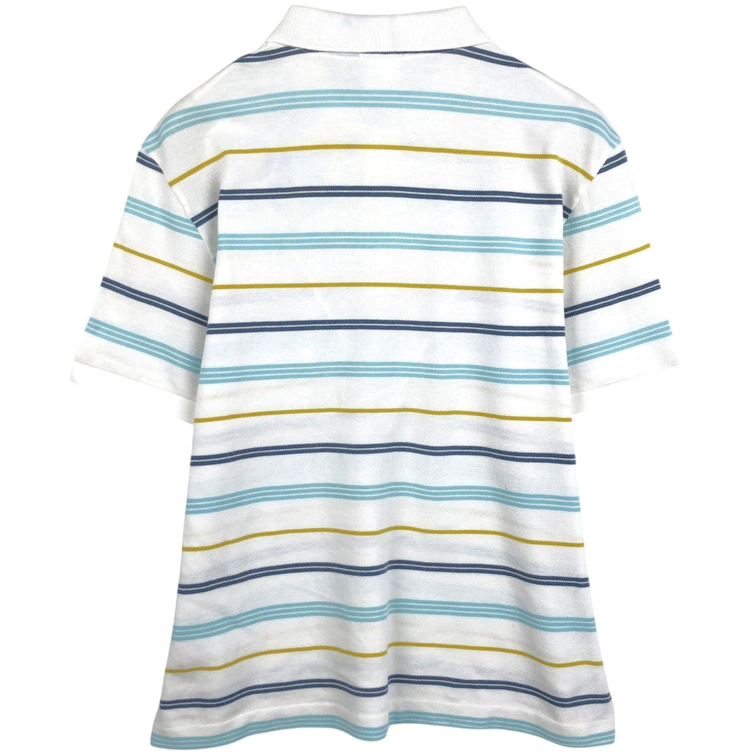 Lacoste Multi-stripe Short-Sleeve Polo Shirt, Size 6 (Men's XL equivalent) cotton white type Vintage Second Hand