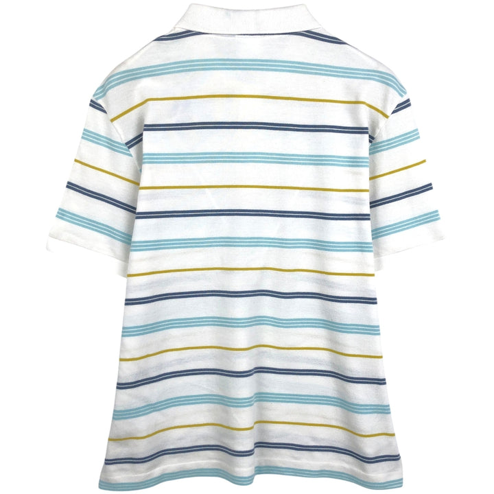 Lacoste Multi-stripe Short-Sleeve Polo Shirt, Size 6 (Men's XL equivalent) cotton white type Vintage Second Hand