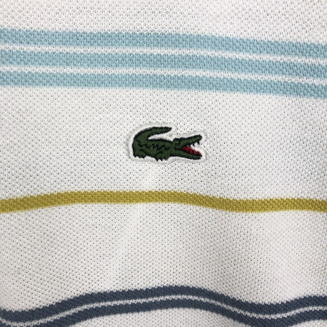 Lacoste Multi-stripe Short-Sleeve Polo Shirt, Size 6 (Men's XL equivalent) cotton white type Vintage Second Hand