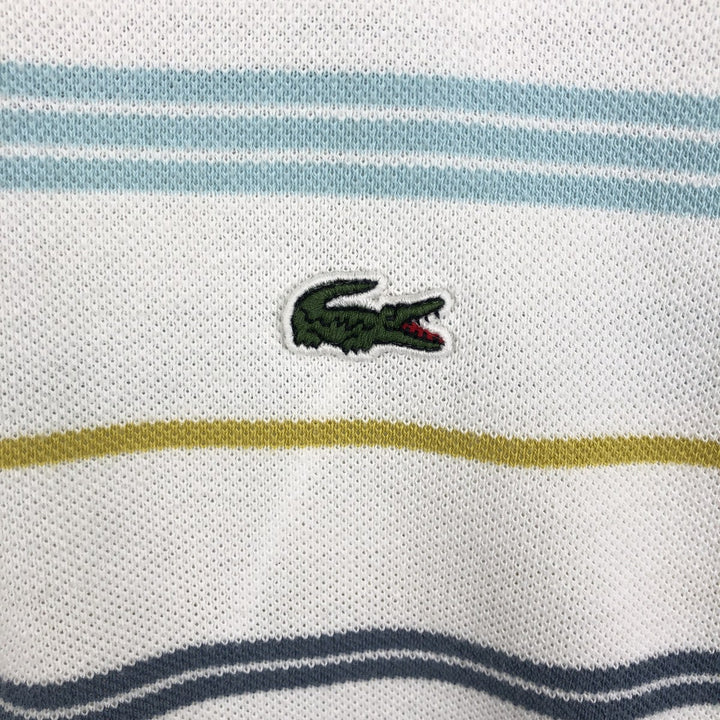 Lacoste Multi-stripe Short-Sleeve Polo Shirt, Size 6 (Men's XL equivalent) cotton white type Vintage Second Hand