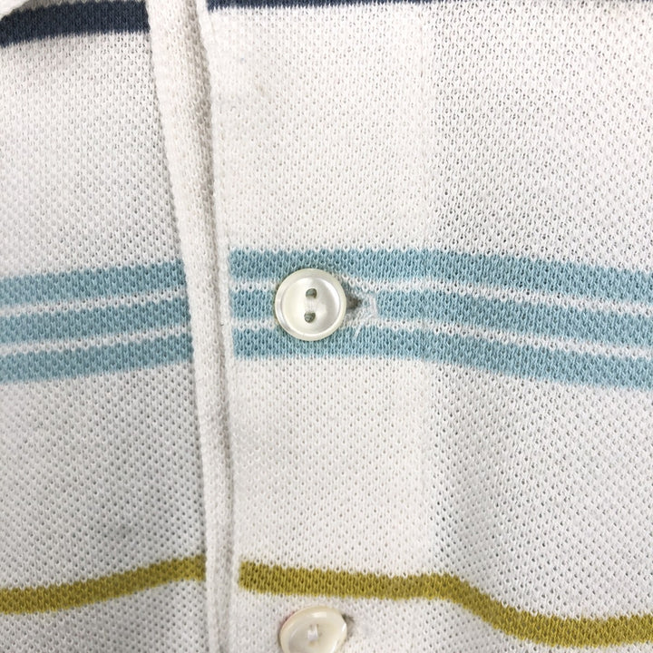 Lacoste Multi-stripe Short-Sleeve Polo Shirt, Size 6 (Men's XL equivalent) cotton white type Vintage Second Hand