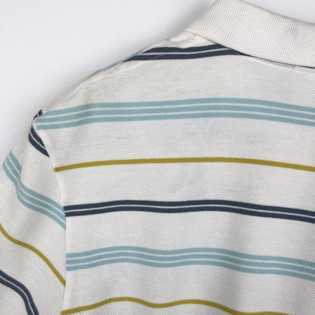 Lacoste Multi-stripe Short-Sleeve Polo Shirt, Size 6 (Men's XL equivalent) cotton white type Vintage Second Hand