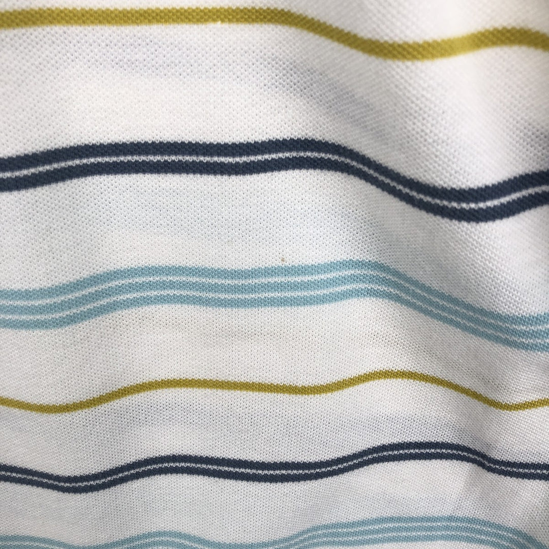 Lacoste Multi-stripe Short-Sleeve Polo Shirt, Size 6 (Men's XL equivalent) cotton white type Vintage Second Hand