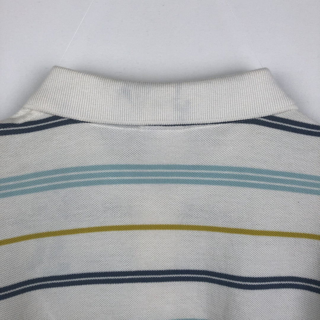 Lacoste Multi-stripe Short-Sleeve Polo Shirt, Size 6 (Men's XL equivalent) cotton white type Vintage Second Hand