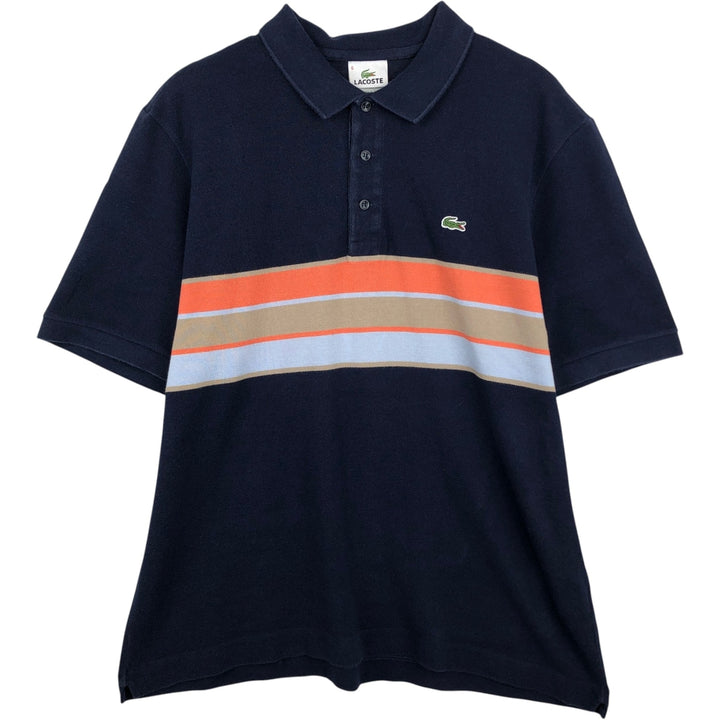 Lacoste LACOSTE French design short sleeve polo shirt size 6 men's XL equivalent cotton navy blue type Vintage Second Hand