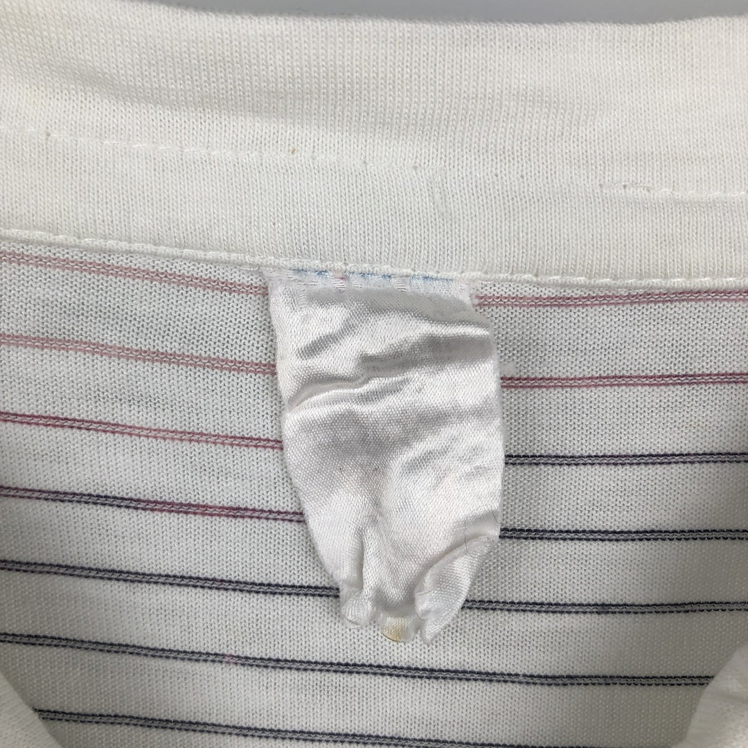 90'S Adidas short-sleeved striped polo shirt, men's size XL equivalent, vintage. unclear white type Vintage Second Hand