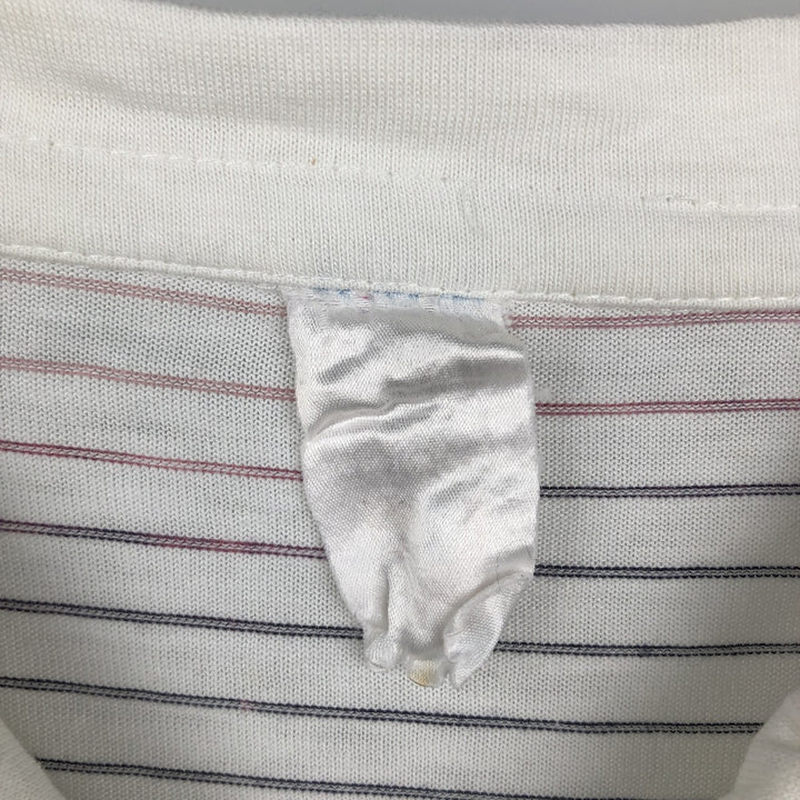 90'S Adidas short-sleeved striped polo shirt, men's size XL equivalent, vintage. unclear white type Vintage Second Hand