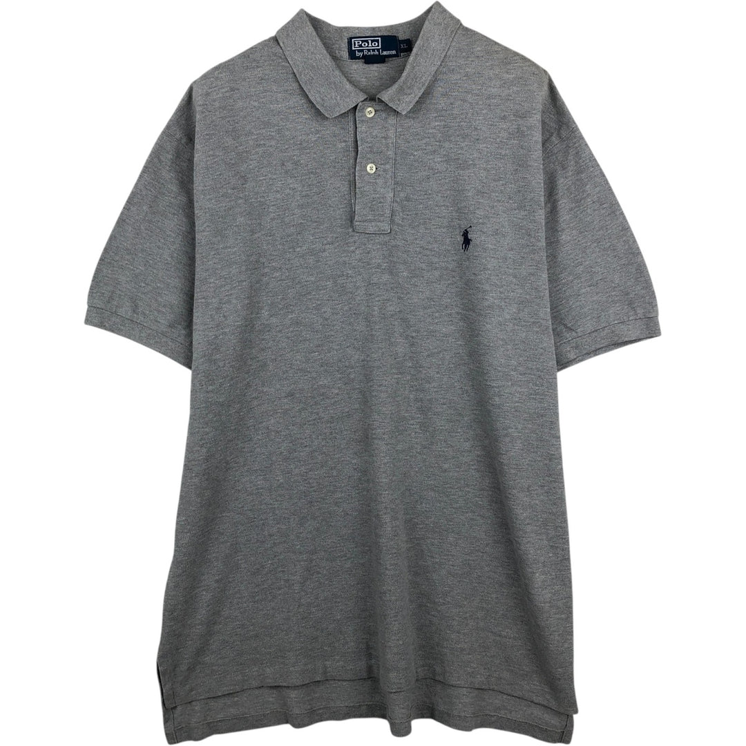 Ralph Lauren POLO by Ralph Lauren short sleeve polo shirt, men's XL size cotton gray type Vintage Second Hand