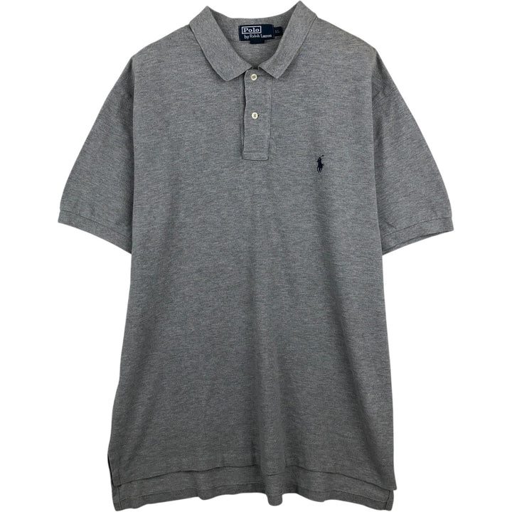 Ralph Lauren POLO by Ralph Lauren short sleeve polo shirt, men's XL size cotton gray type Vintage Second Hand