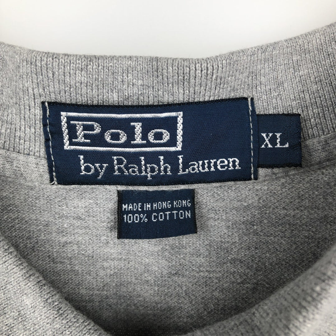 Ralph Lauren POLO by Ralph Lauren short sleeve polo shirt, men's XL size cotton gray type Vintage Second Hand