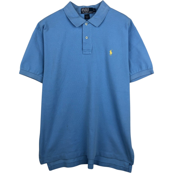 Ralph Lauren POLO by Ralph Lauren short sleeve polo shirt, men's size L cotton Blue type light blue Vintage Second Hand