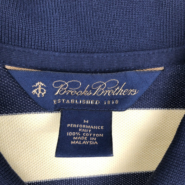 Brooks Brothers Est.1818 Short-Sleeve Striped Polo Shirt, Men's Size M (approx.) cotton yellow type Vintage Second Hand