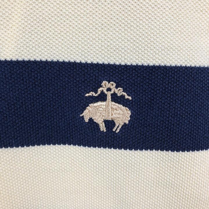 Brooks Brothers Est.1818 Short-Sleeve Striped Polo Shirt, Men's Size M (approx.) cotton yellow type Vintage Second Hand