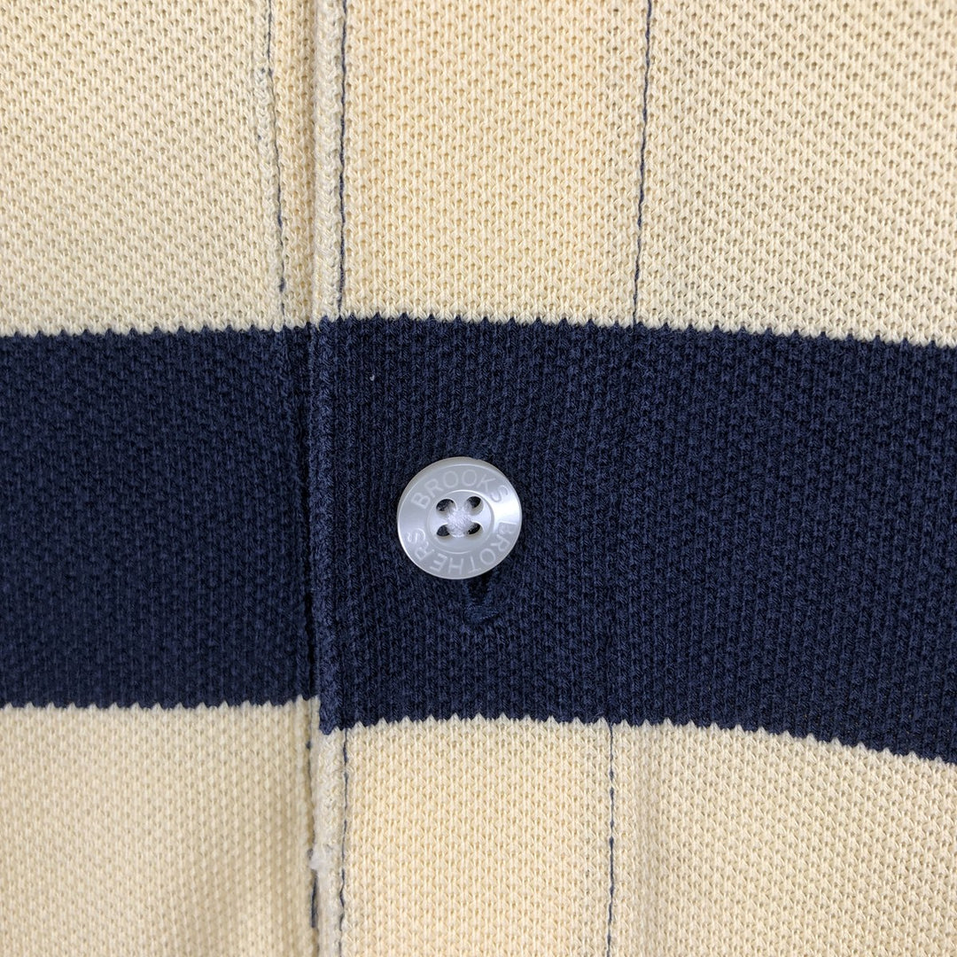 Brooks Brothers Est.1818 Short-Sleeve Striped Polo Shirt, Men's Size M (approx.) cotton yellow type Vintage Second Hand