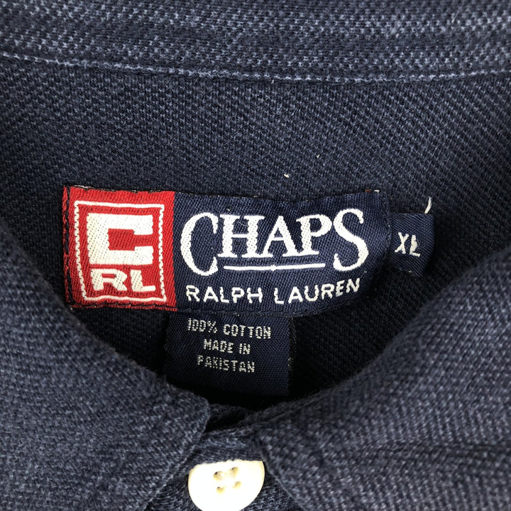 Ralph Lauren CHAPS Short-Sleeve Polo Shirt, Men's Size XL (approx.) cotton navy blue type Vintage Second Hand
