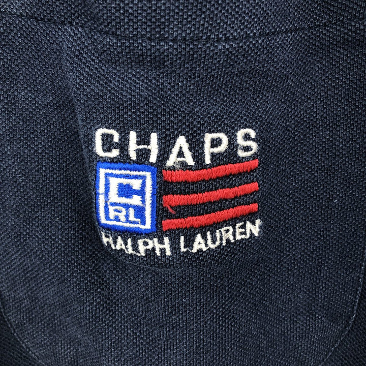 Ralph Lauren CHAPS Short-Sleeve Polo Shirt, Men's Size XL (approx.) cotton navy blue type Vintage Second Hand