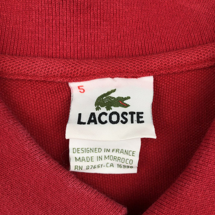 Lacoste LACOSTE French design short sleeve polo shirt size 5, men's L size cotton red type Vintage Second Hand